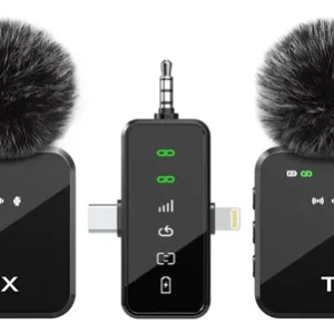 Microfone Lapela QY66 3 em 1 - Image 2