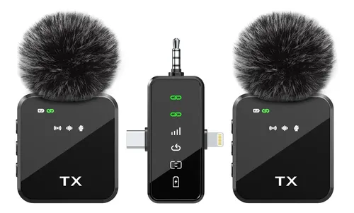 Microfone Lapela QY66 3 em 1
