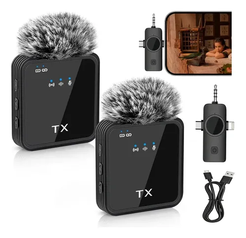 Microfone Lapela QY66 3 em 1