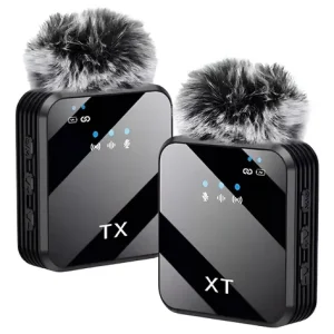 Microfone Lapela QY66 3 em 1