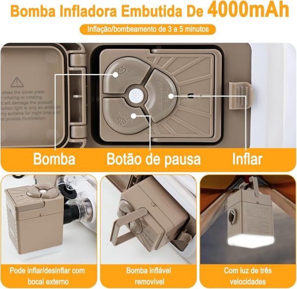 Colchão Inflável para Casal com Bomba Embutida