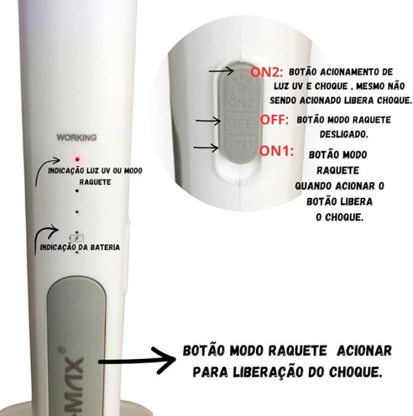 Raquete Elétrica Mata Mosquito